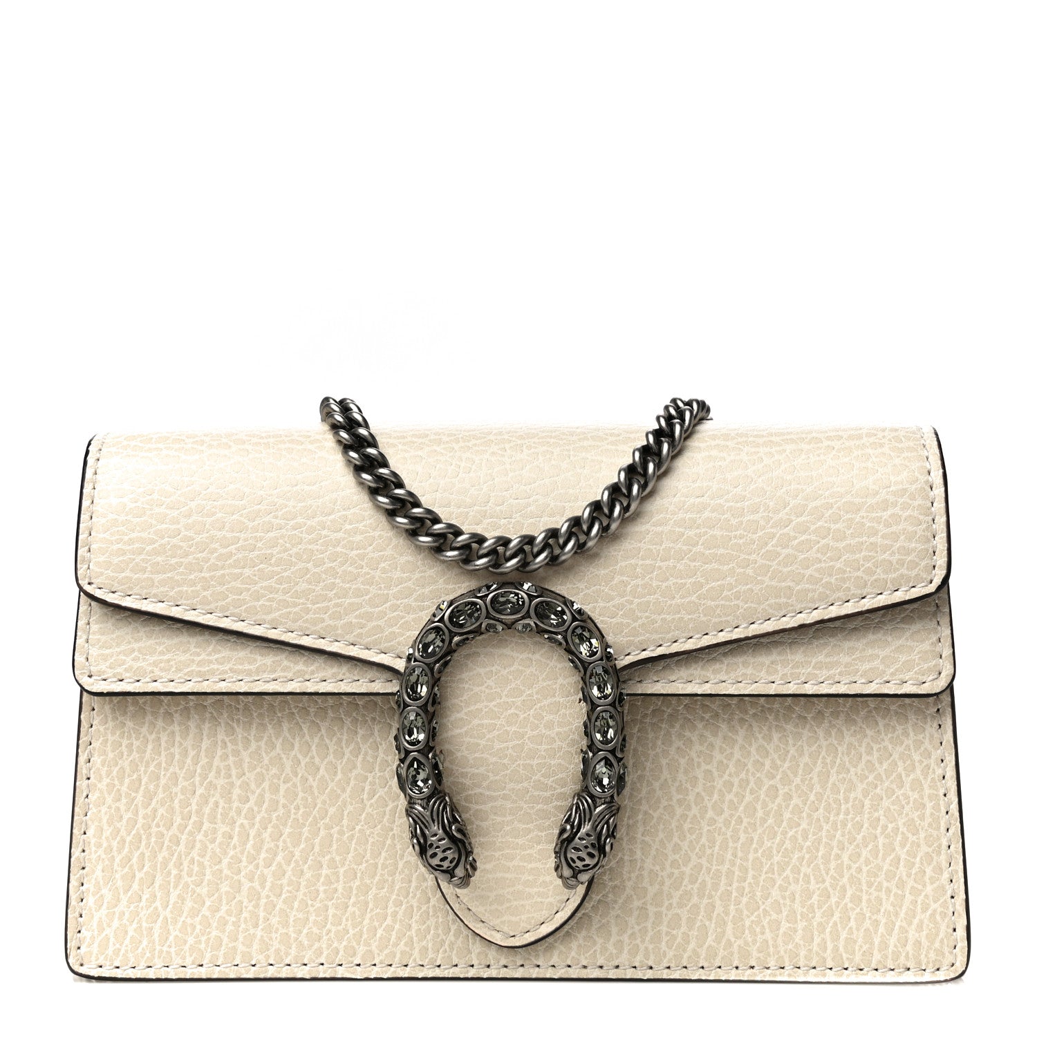 Gucci Dollar Calfskin Crystal Super Mini Dionysus Shoulder Bag Mystic White Black Diamond 1 of 13