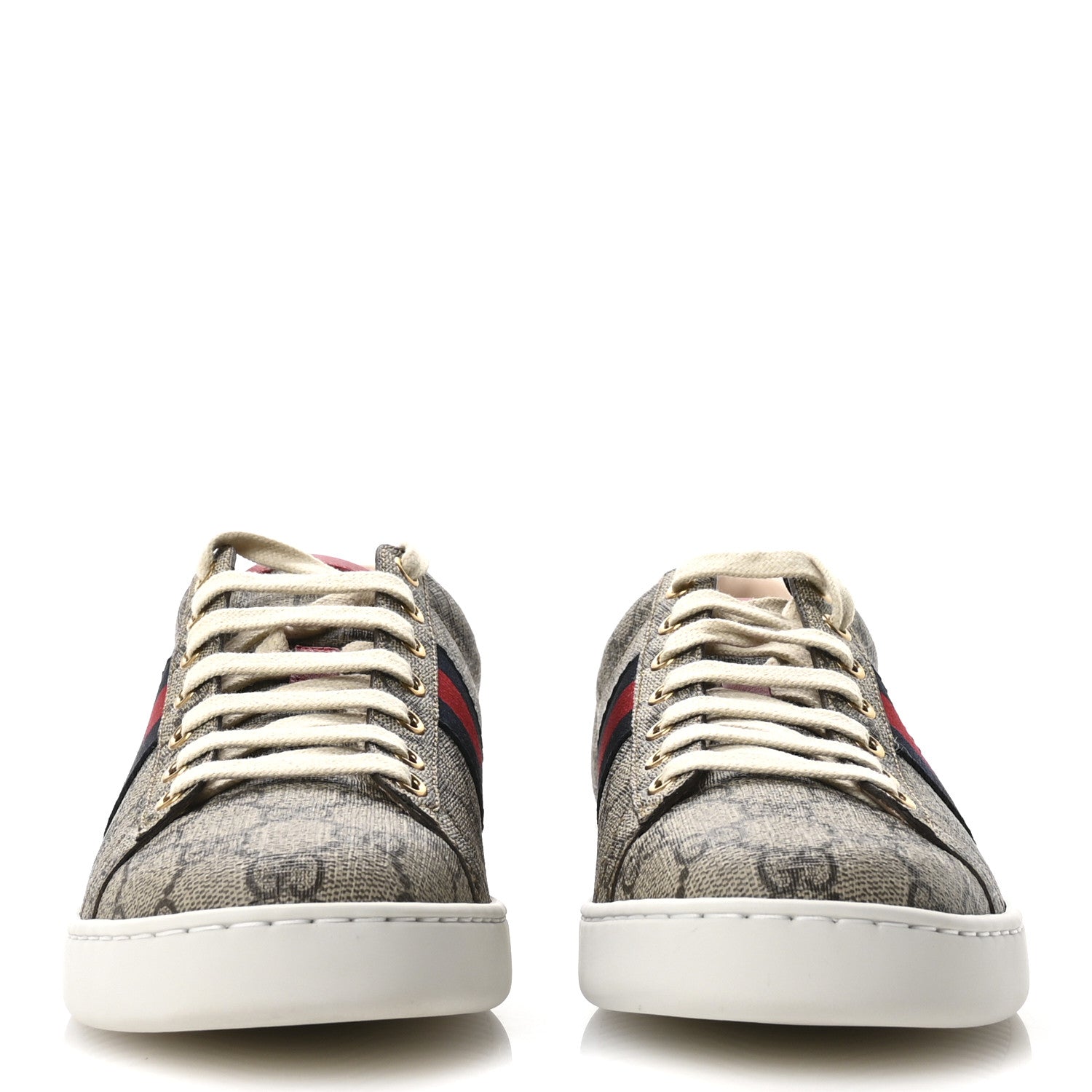 Gucci GG Supreme Monogram Womens Ace Low-Top Sneaker 41 Beige 3 of 9