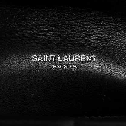 Saint Laurent Lambskin Quilted Toy Loulou Puffer Monogram Chain Satchel Black 6 of 16