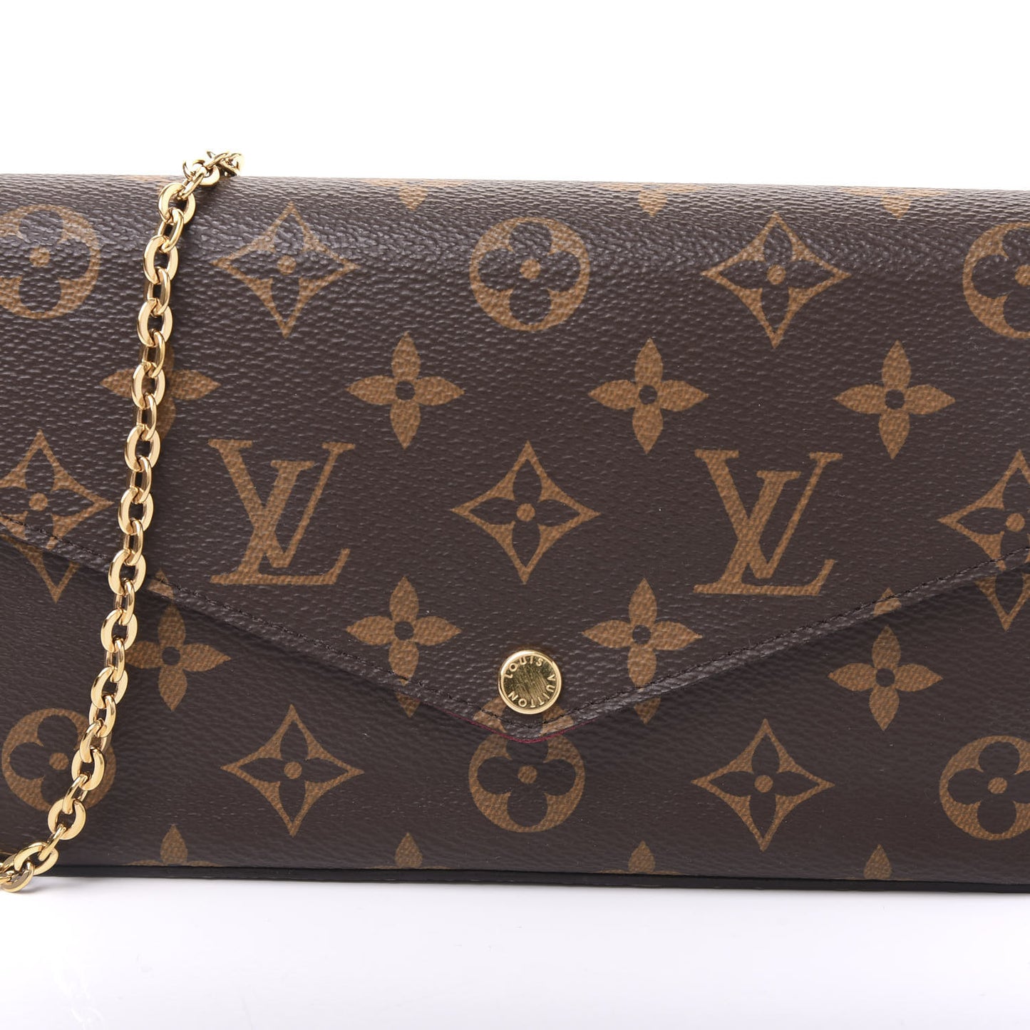 Monogram Pochette Felicie Chain Wallet Fuchsia