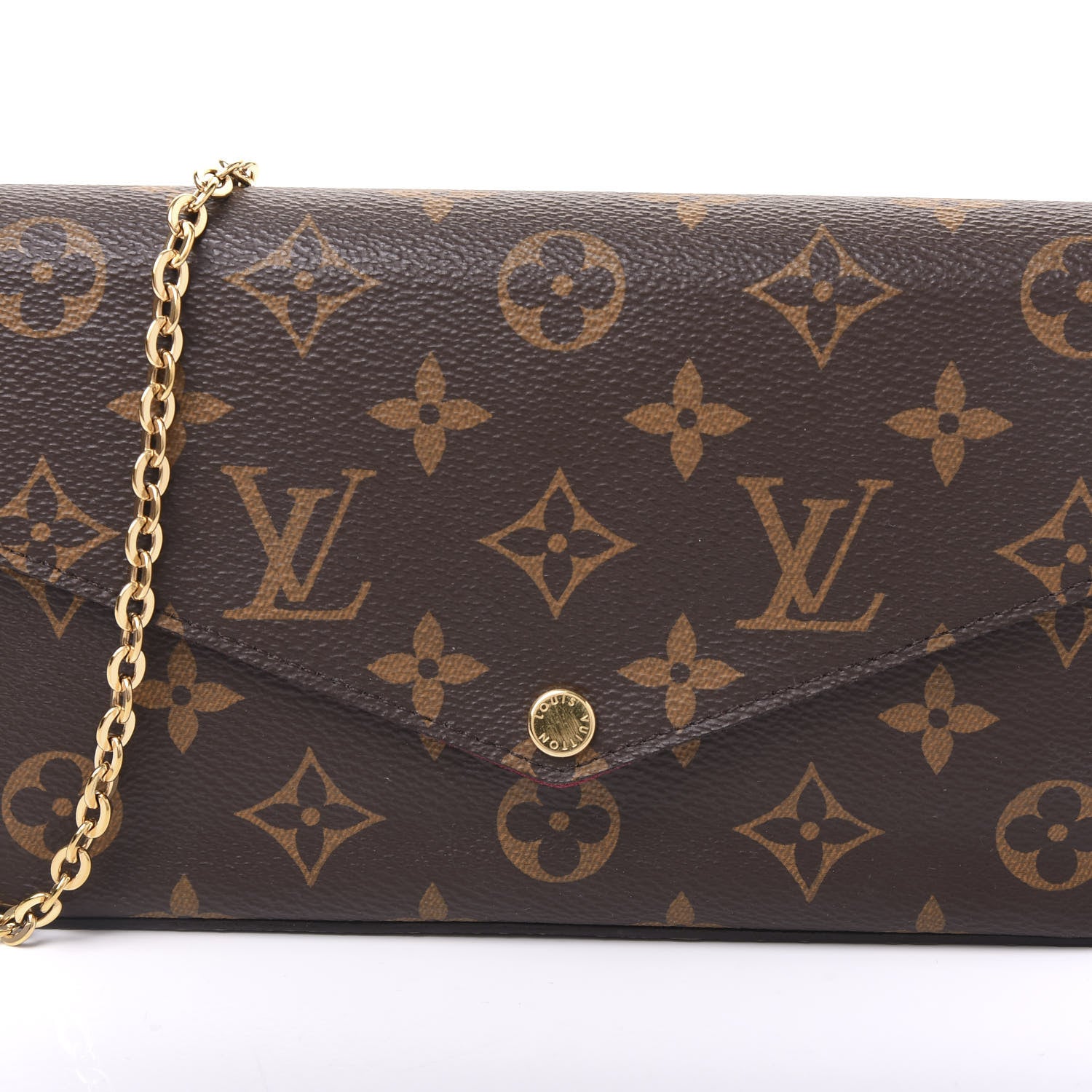 Louis Vuitton Monogram Pochette Felicie Chain Wallet Fuchsia 10 of 10
