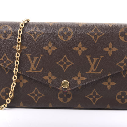 Louis Vuitton Monogram Pochette Felicie Chain Wallet Fuchsia 10 of 10