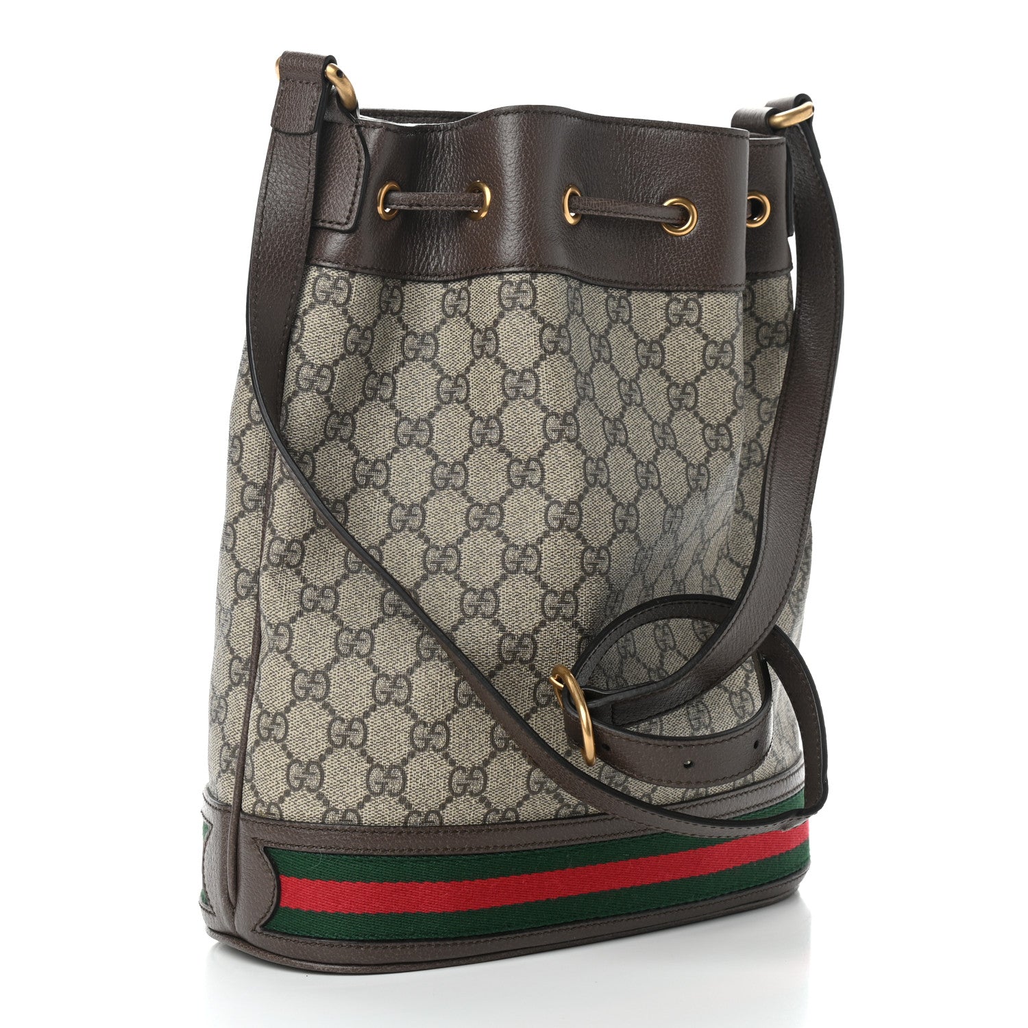 Gucci GG Supreme Monogram Web Ophidia Bucket Bag Brown 2 of 9