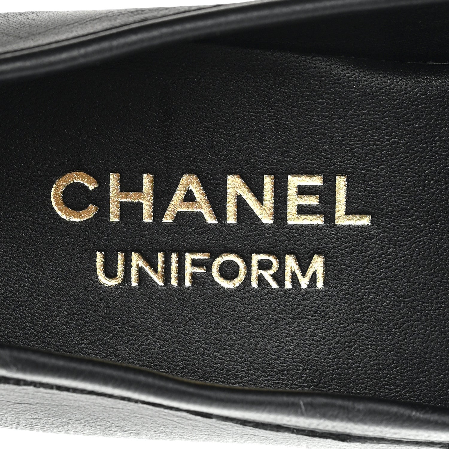 Chanel Calfskin Womens Stitched CC Loafers 38 Black 8 of 9