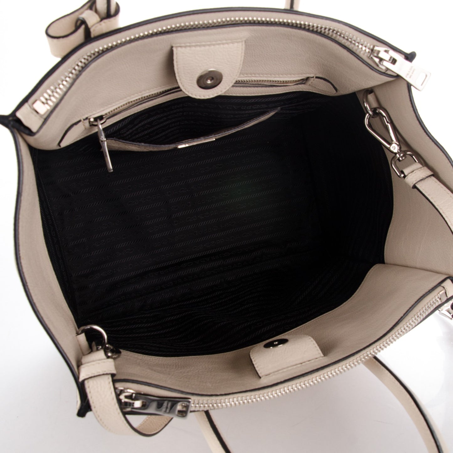 Glace Calf Twin Pocket Tote Quarzo