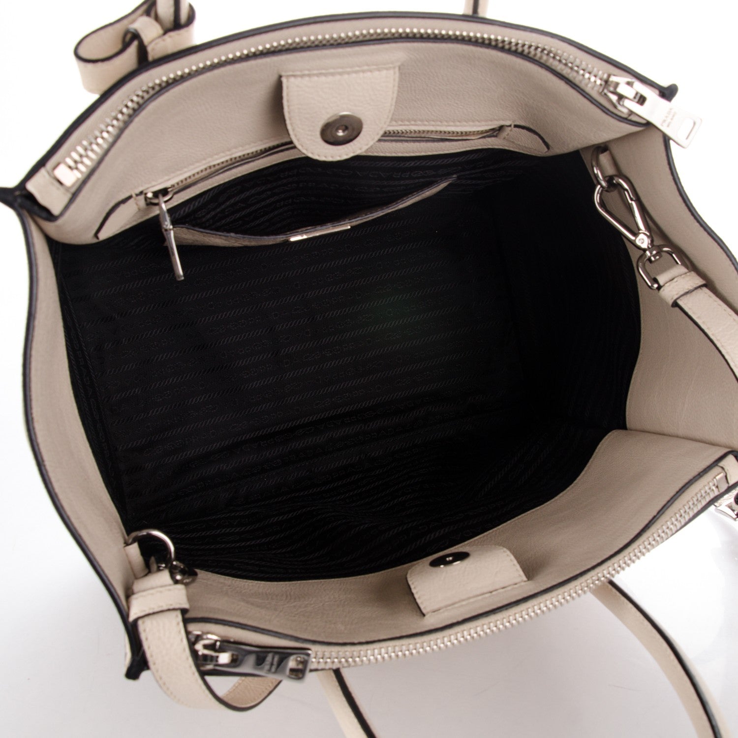 Prada Glace Calf Twin Pocket Tote Quarzo 5 of 8