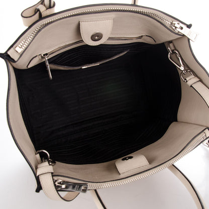 Prada Glace Calf Twin Pocket Tote Quarzo 5 of 8