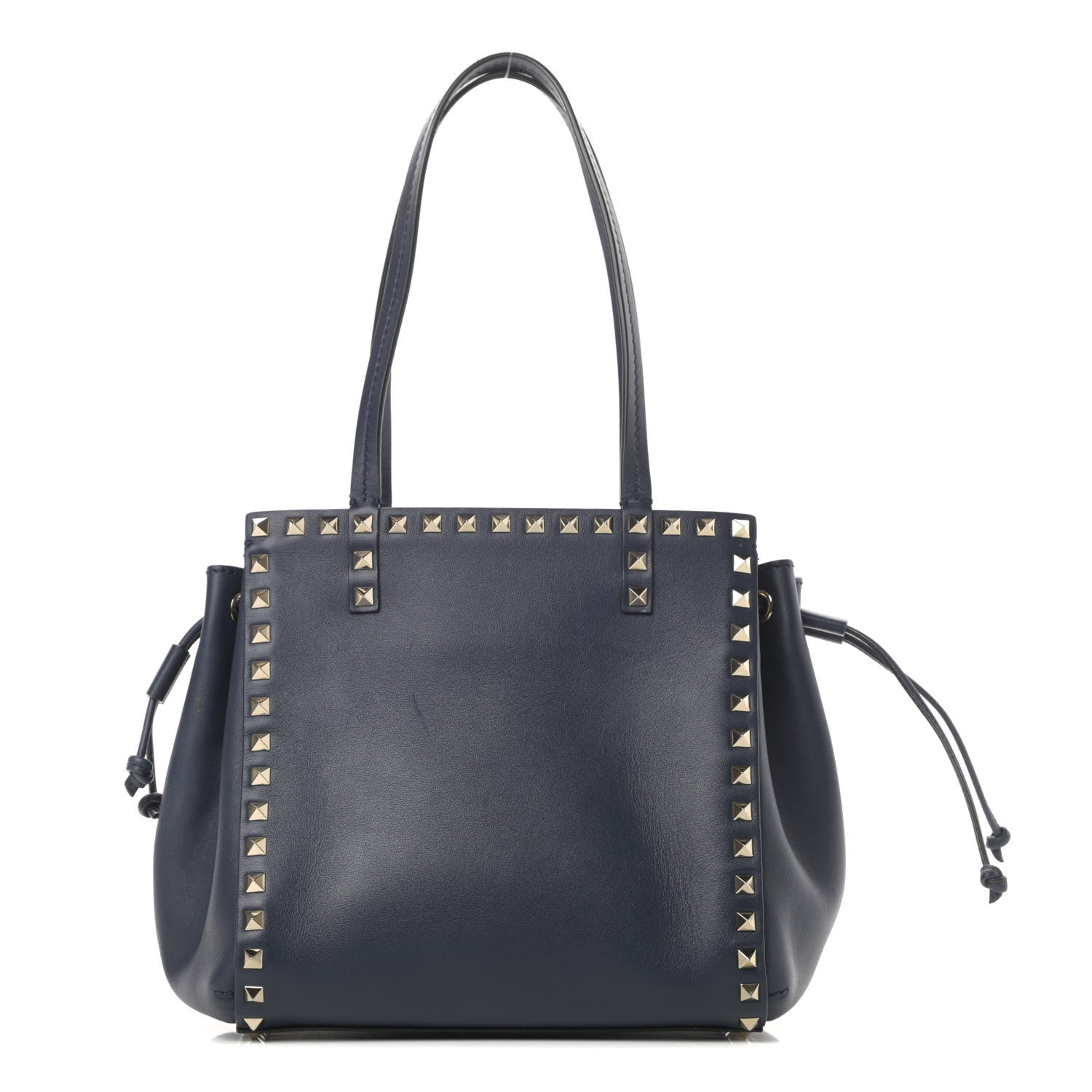 Valentino Garavani Calfskin Rockstud Double Handle Cinch Tote Marine 1 of 13