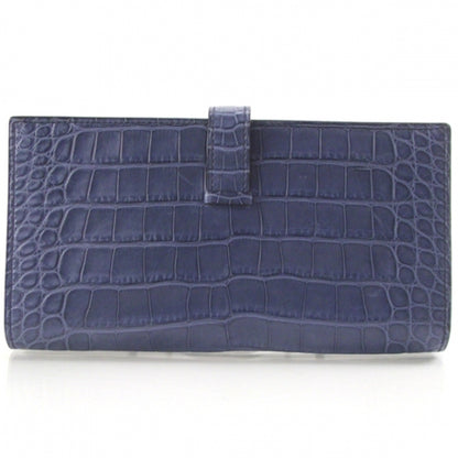 Hermes Alligator Bearn H Wallet Bleu Brighton 2 of 9