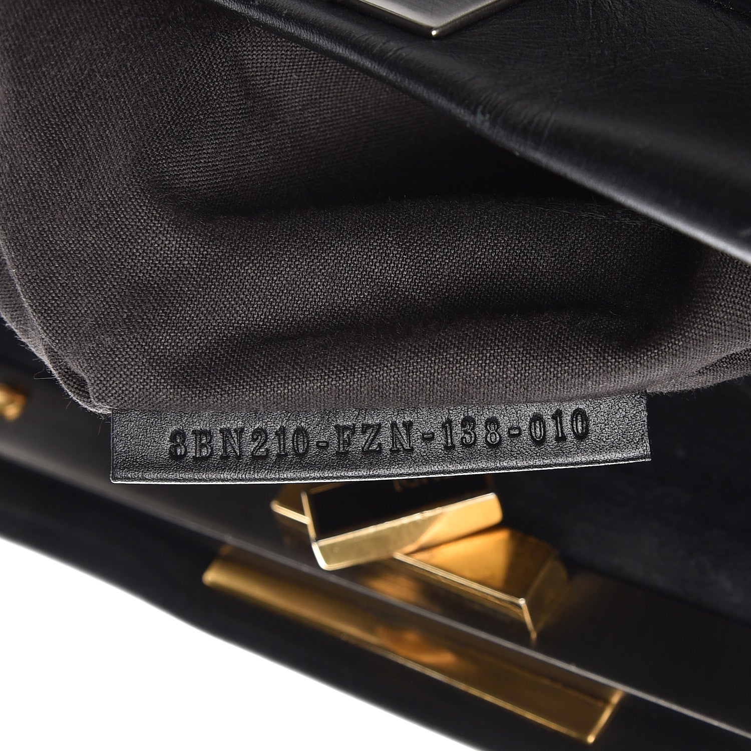 Fendi Vitello Suede Large Peekaboo Iconic Satchel Black 7 of 12