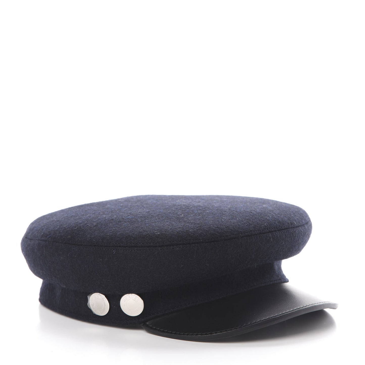 Glossy Lambskin Wool Womens Vauban Cap 58 Marine Black