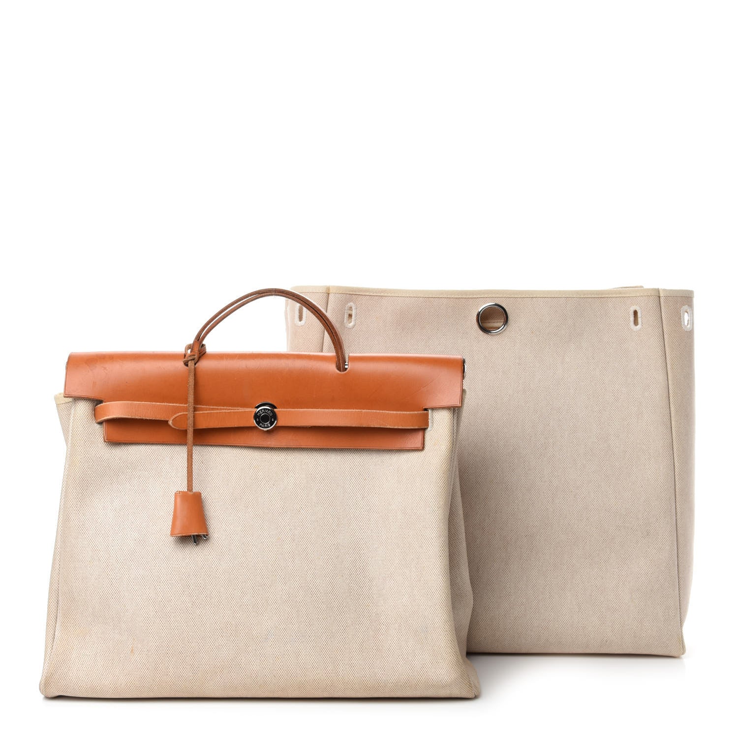Hermes Toile Vache Calfskin Herbag 39 MM Natural 3 of 17