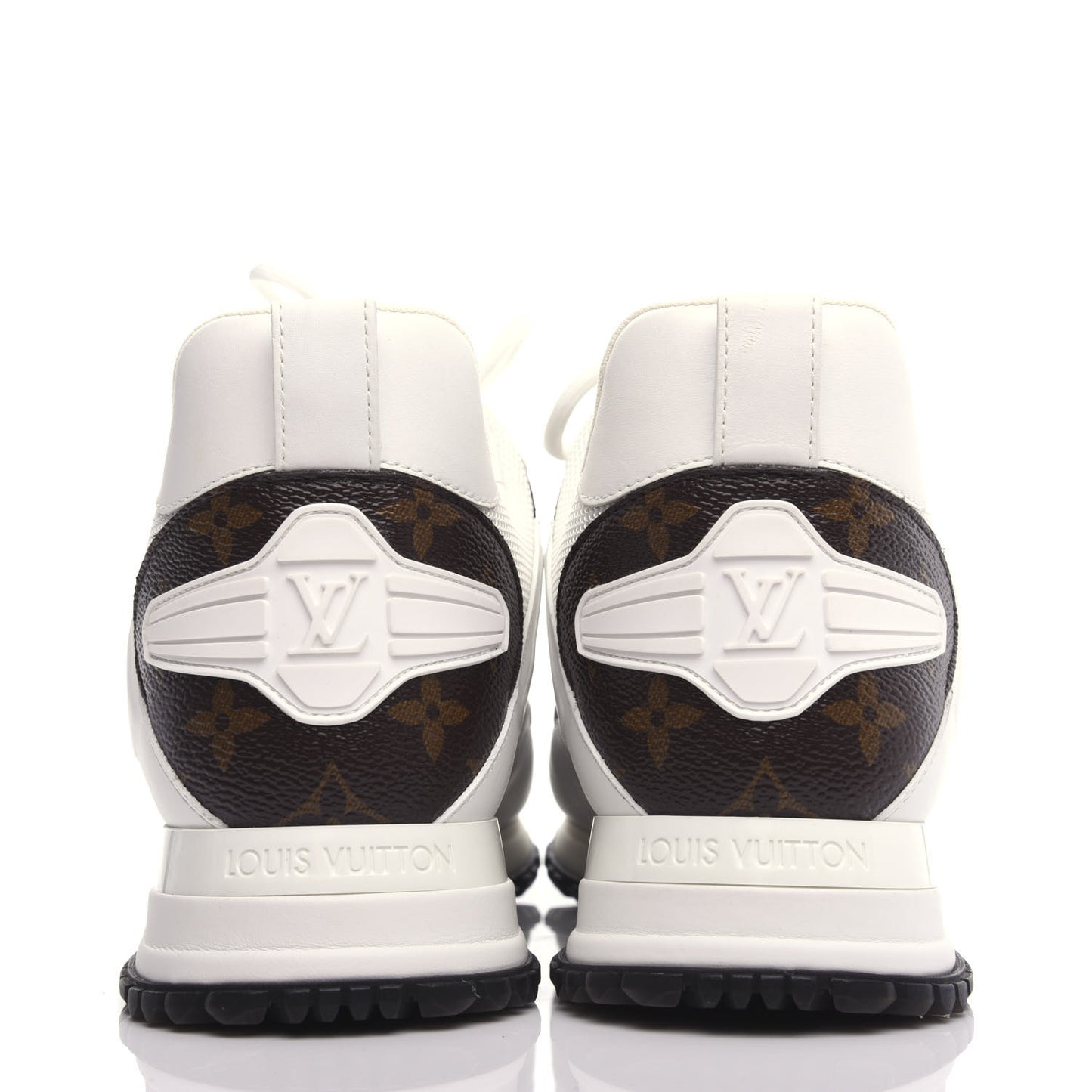 Calfskin Monogram Run Away Sneakers 39.5 White