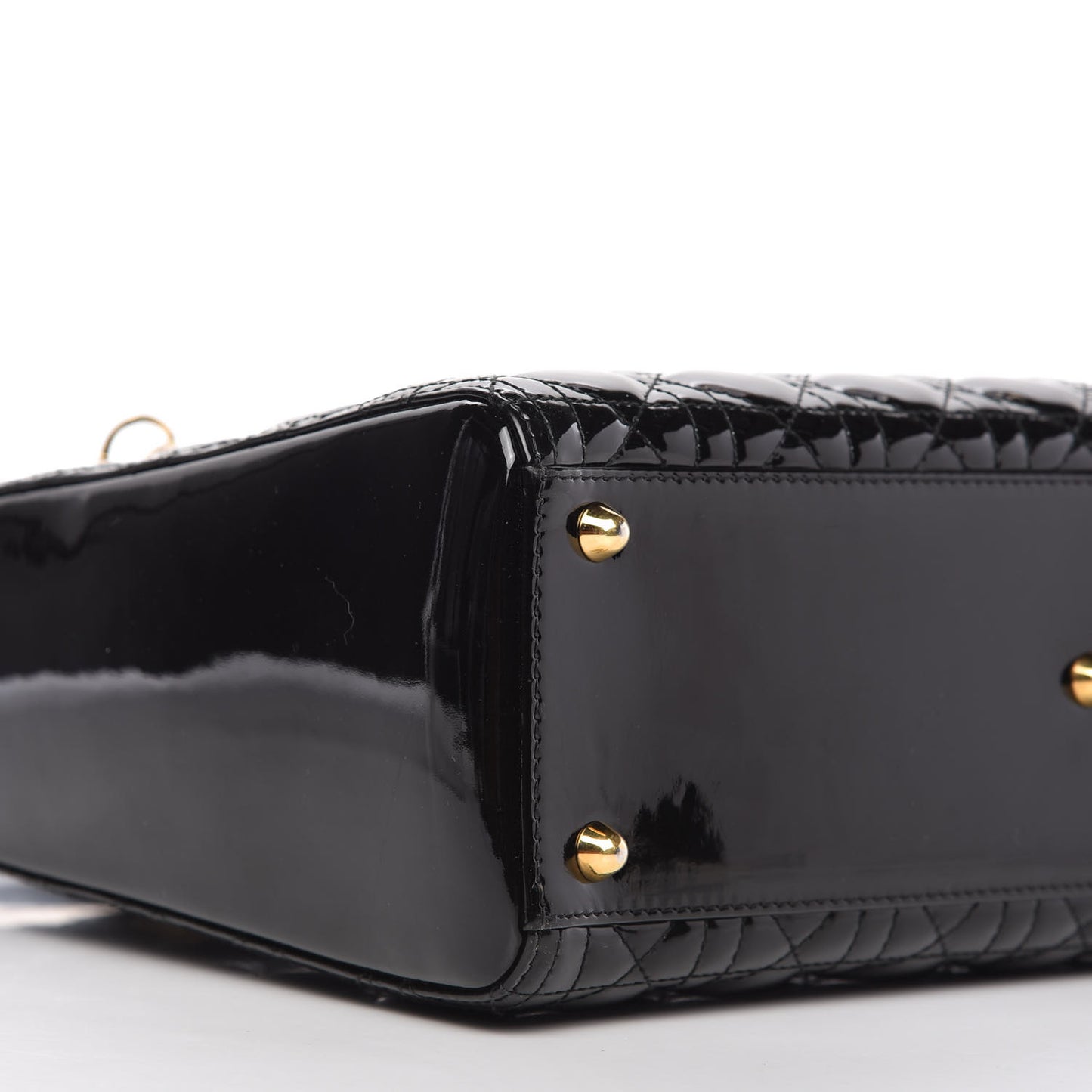 Patent Cannage Large Lady Dior Black