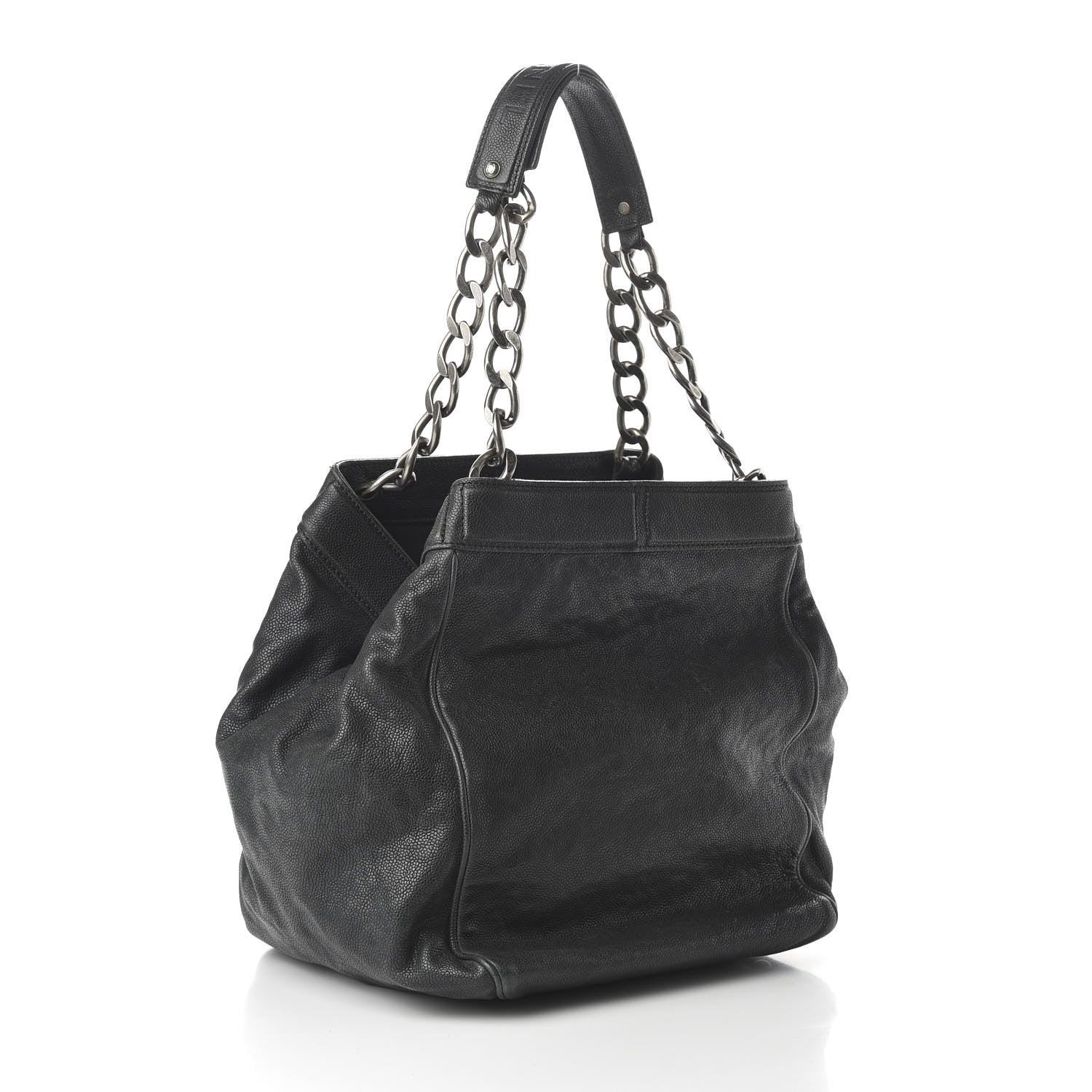 Chanel Distressed Caviar Outdoor Ligne Tote Black 3 of 10