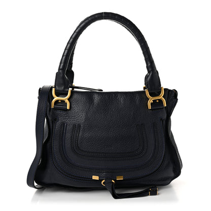 Chloe Calfskin Medium Marcie Satchel Royal Navy 1 of 10