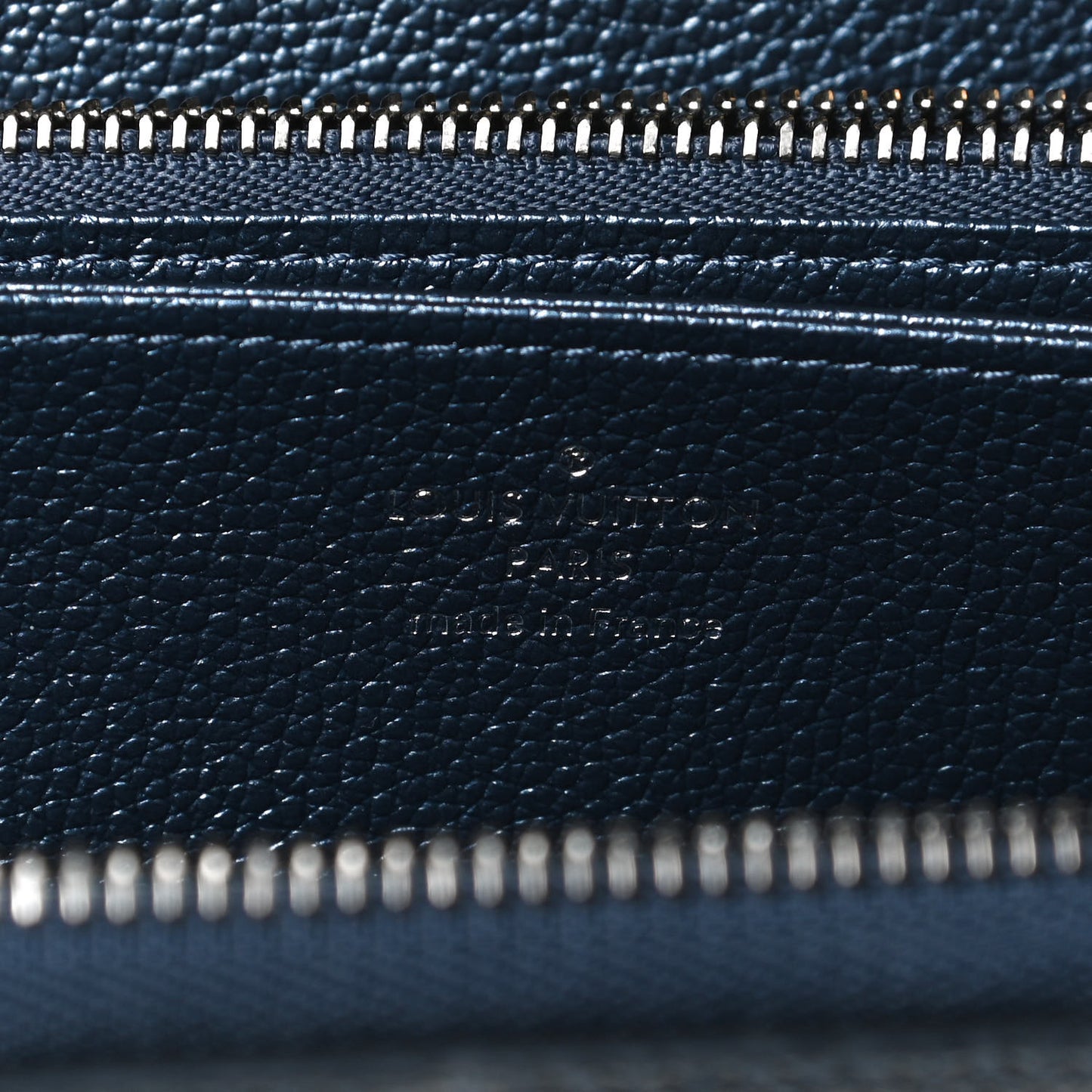 Metallic Empreinte Monogram Zippy Wallet Navy Nacre