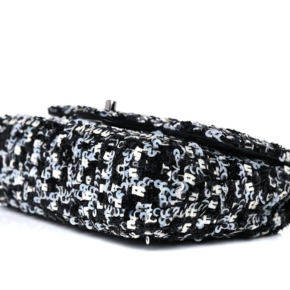 Chanel Sequin Mini Rectangular Flap Black White 9 of 9