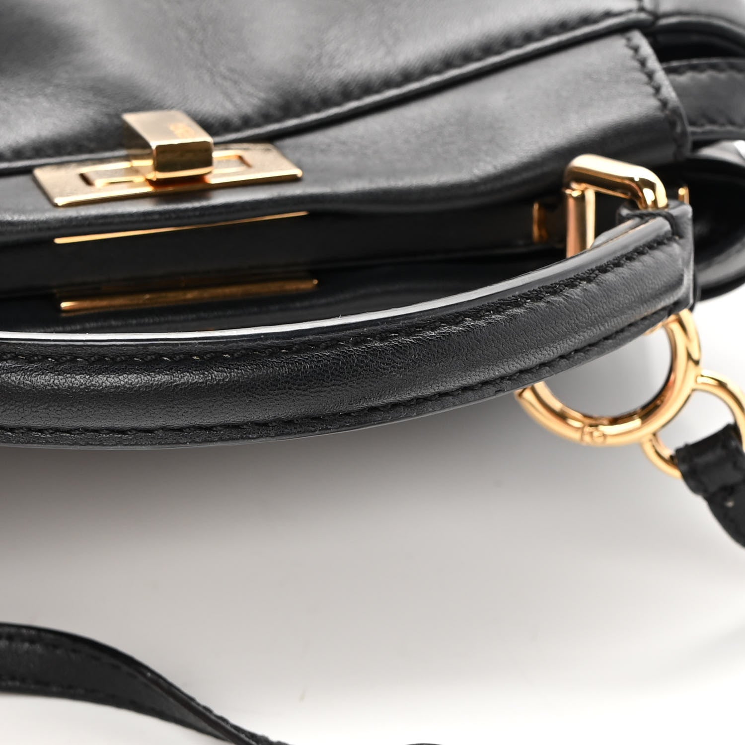 Fendi Nappa Mini Peekaboo Iconic Satchel Black 17 of 18