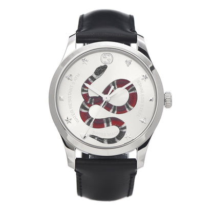 Gucci Stainless Steel Calfskin 38mm G-Timeless Snake Quartz Watch 1 of 6