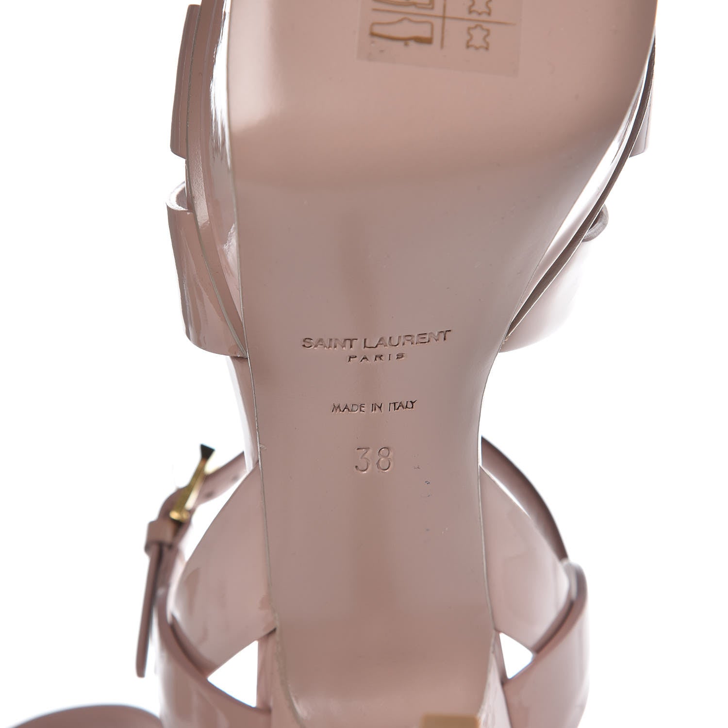 Saint Laurent Patent Tribute 75 Platform Sandals 38 Pale Pink 8 of 9