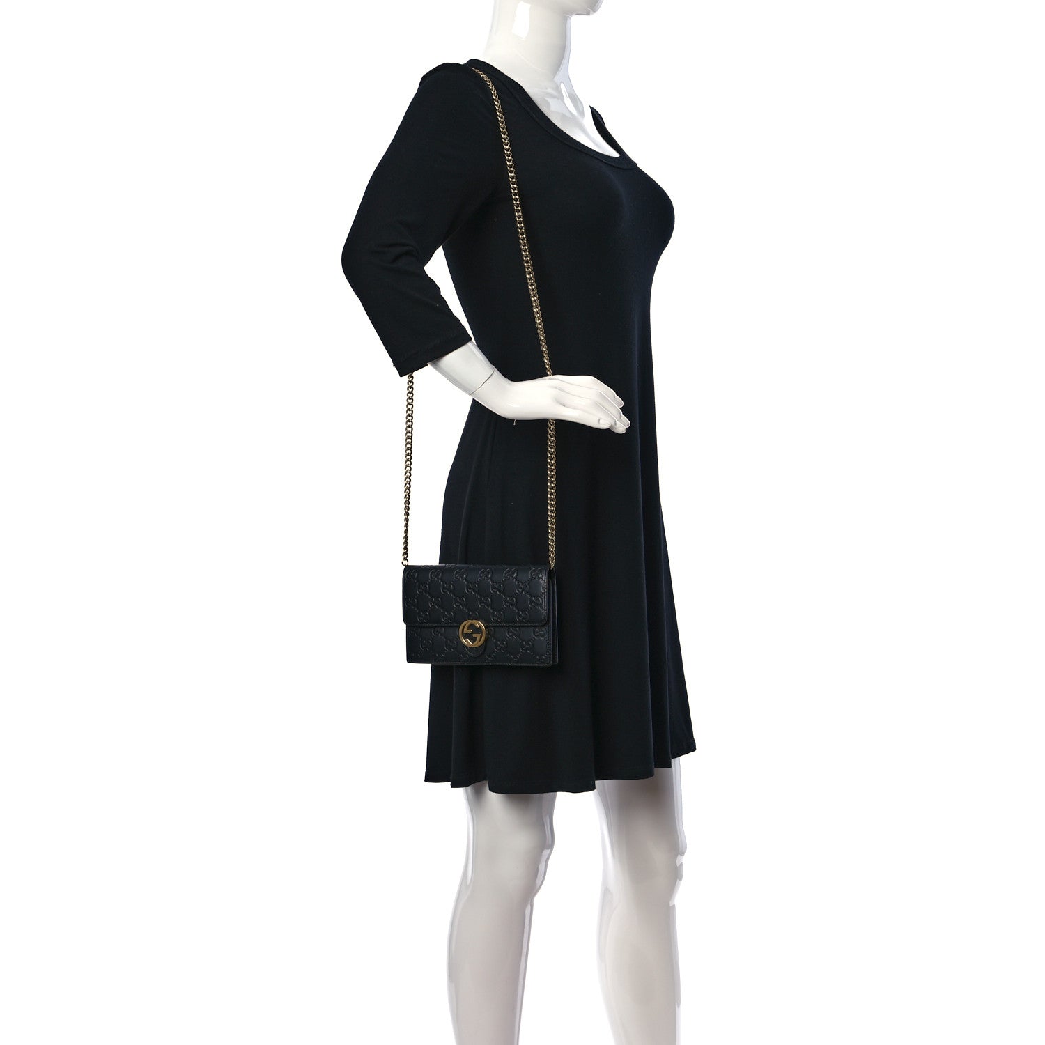 Gucci Guccissima Icon Chain Wallet Black 3 of 11