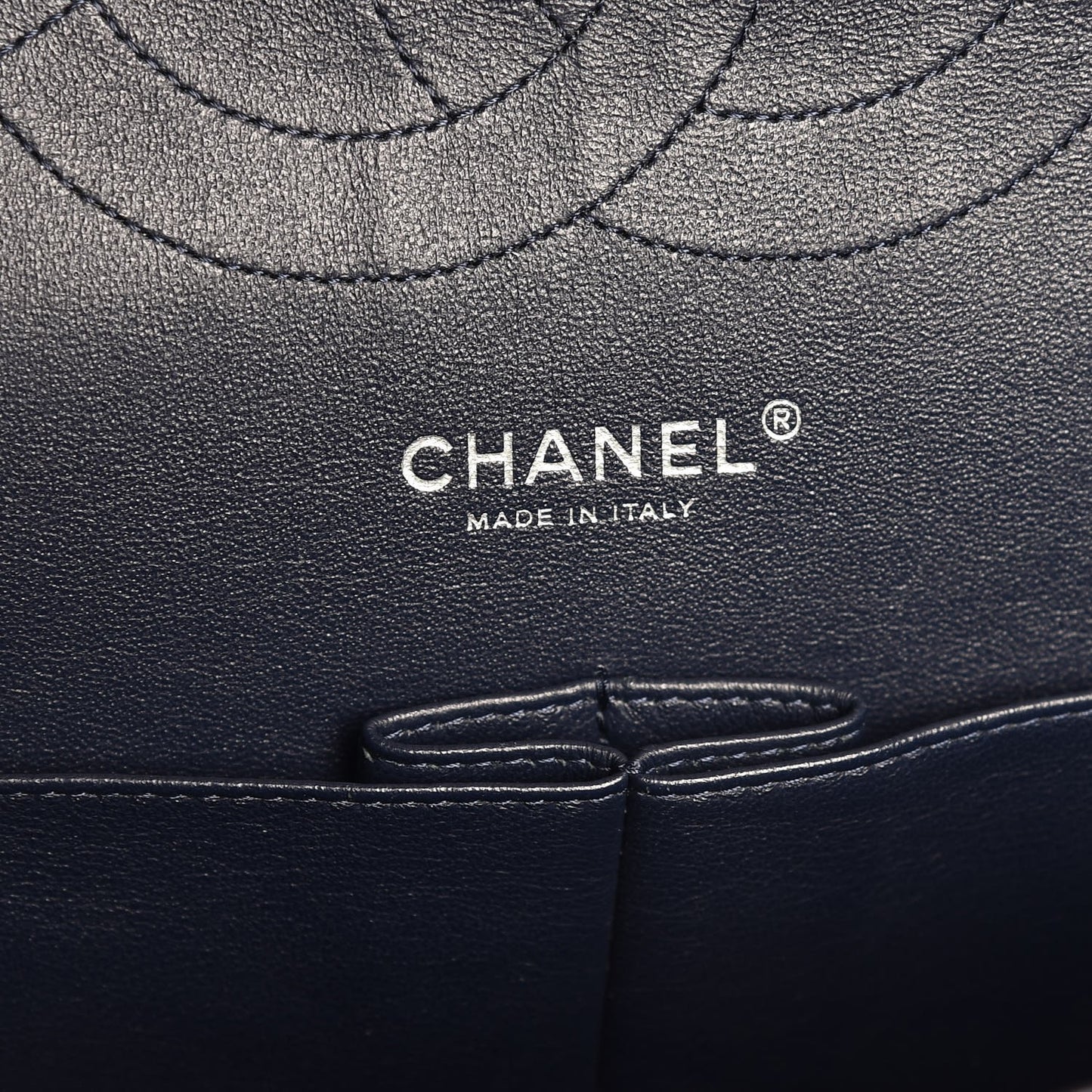 Caviar Quilted Jumbo Double Flap Navy Blue
