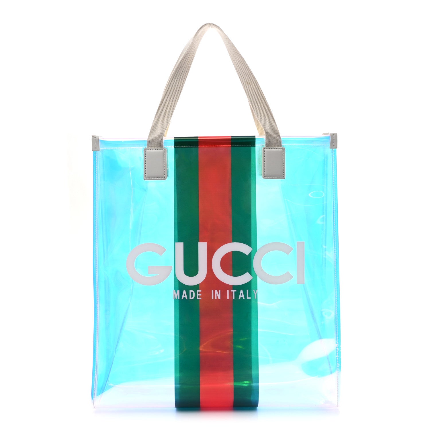Gucci Iridescent Vinyl Logo Web Vertical Tote Multicolor 1 of 11
