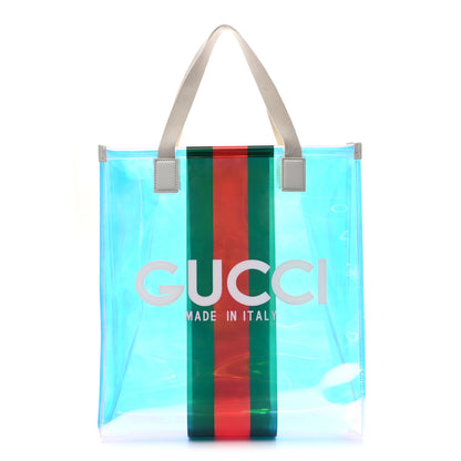 Gucci Iridescent Vinyl Logo Web Vertical Tote Multicolor 1 of 11
