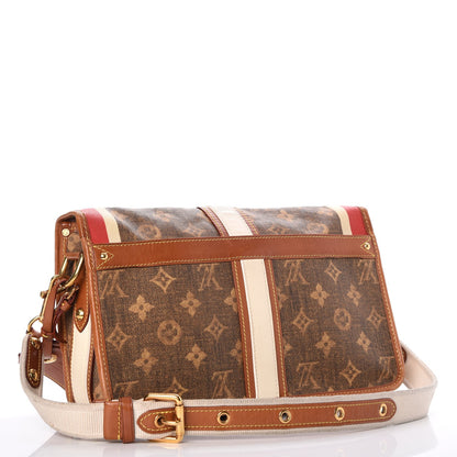 Louis Vuitton Monogram Rayures Tisse Clutch Red 3 of 13