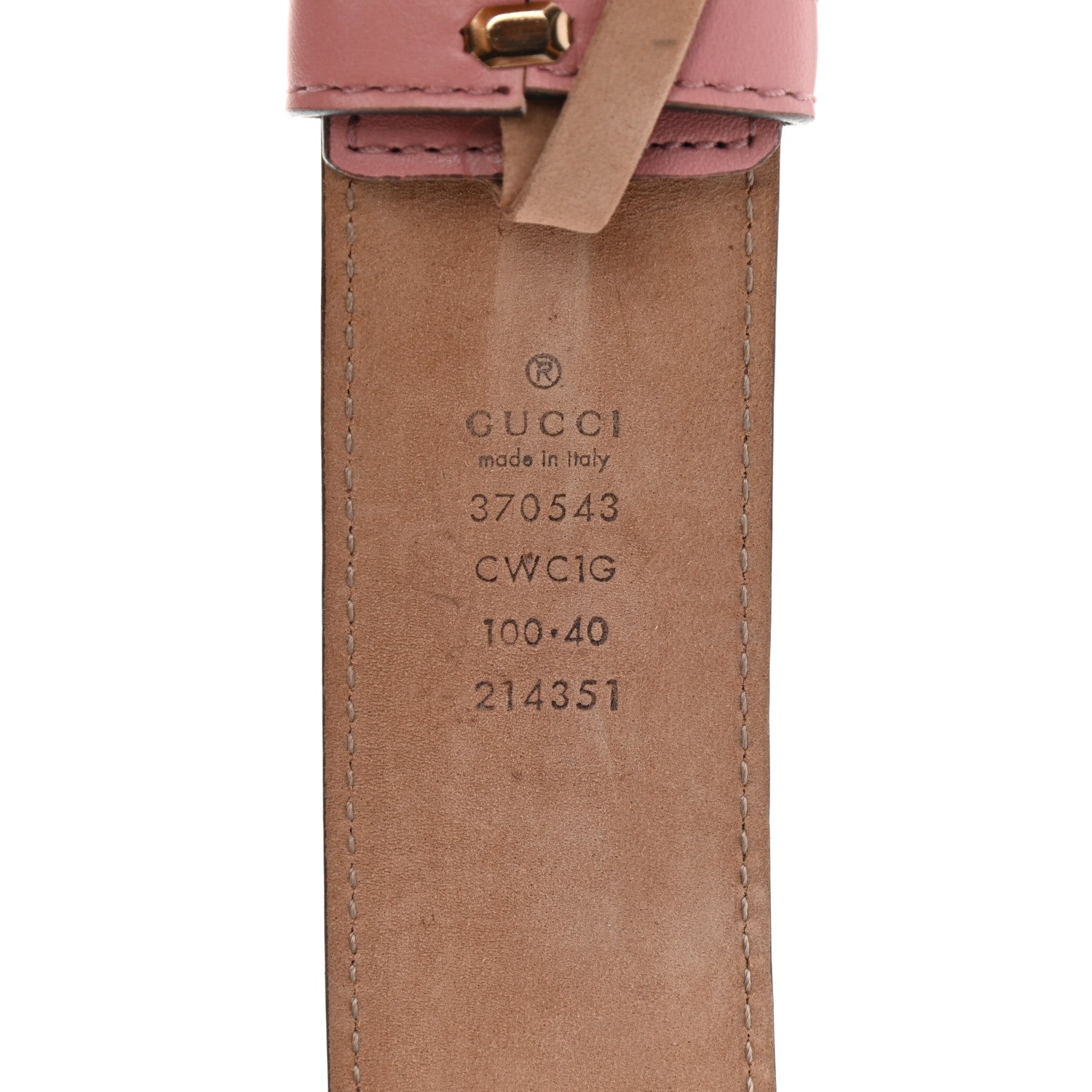 Gucci Guccissima Signature Interlocking G 37mm Belt 100 40 Rose Baby Candy 3 of 5