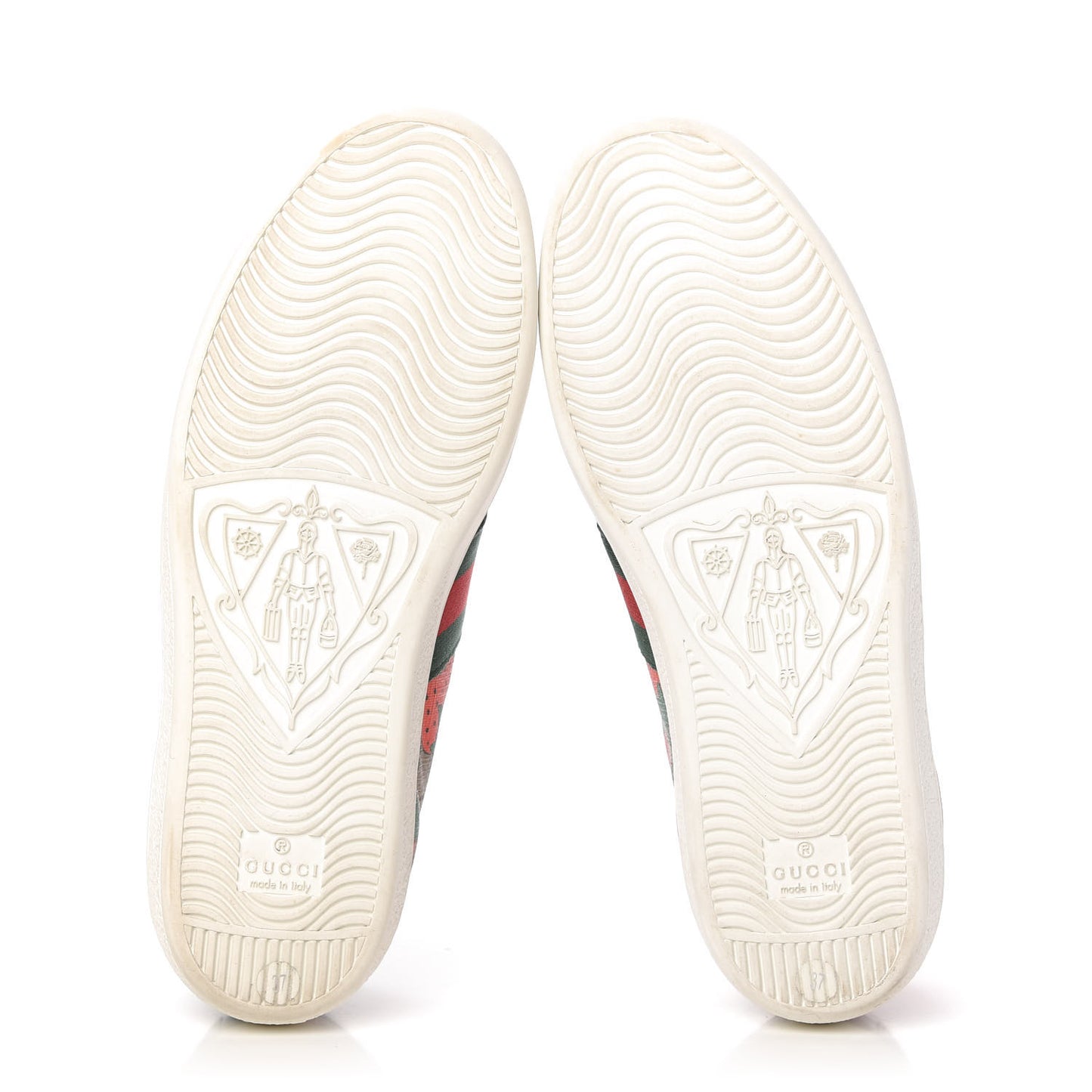 GG Supreme Monogram Strawberry Web Womens Ace Sneakers 37 Beige Multicolor Red Green