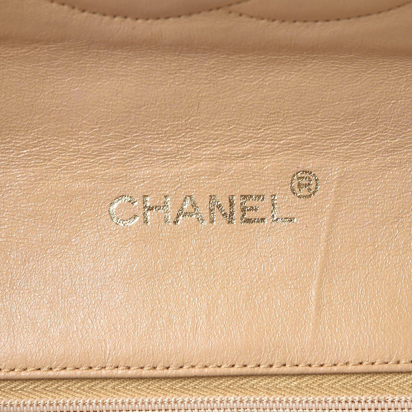 Lambskin Quilted Medium Single Flap Beige
