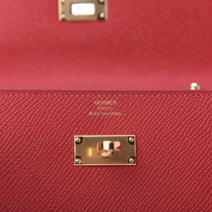 Hermes Epsom Kelly Wallet To Go Rouge Casaque 8 of 10