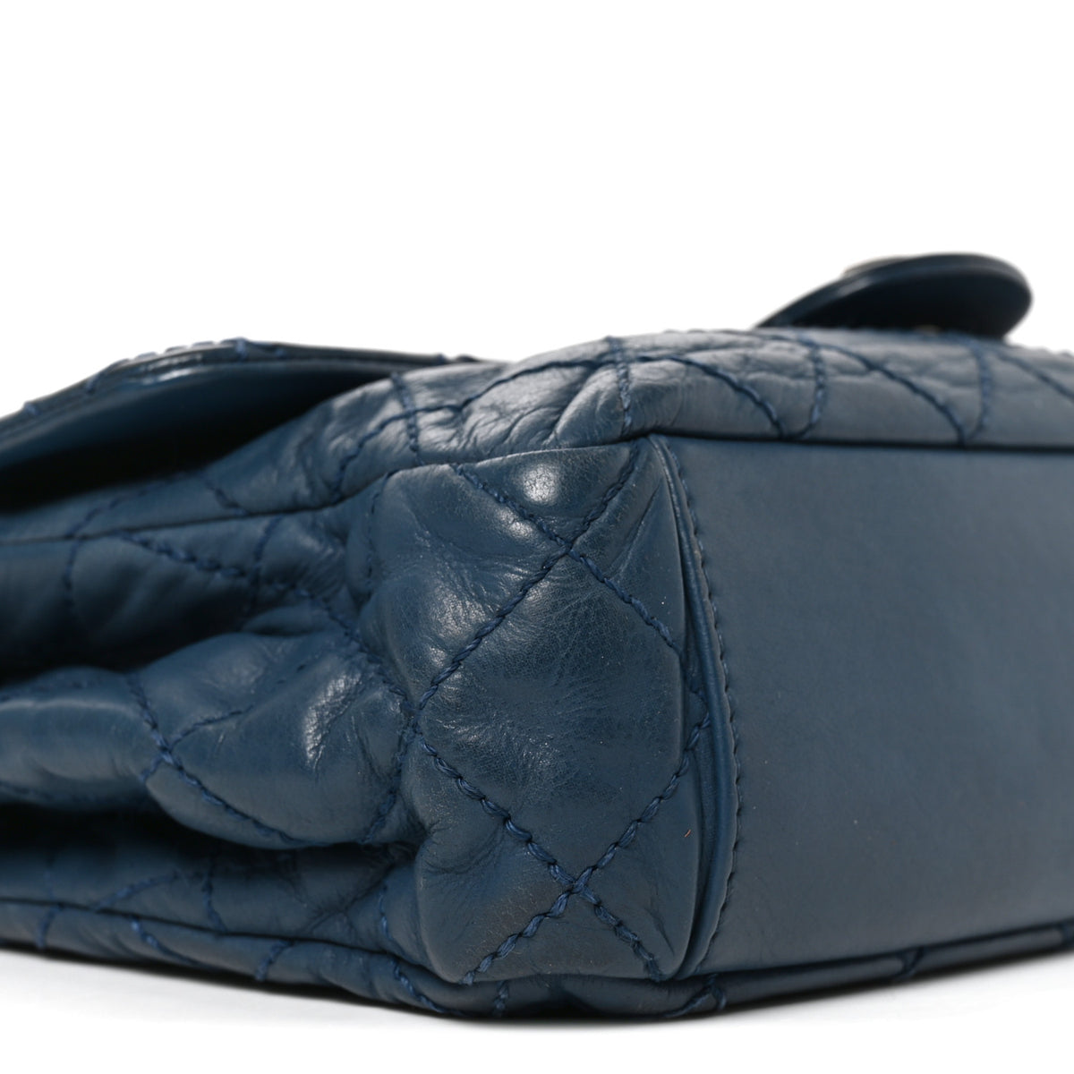Iridescent Calfskin Medium Coco Daily Flap Blue