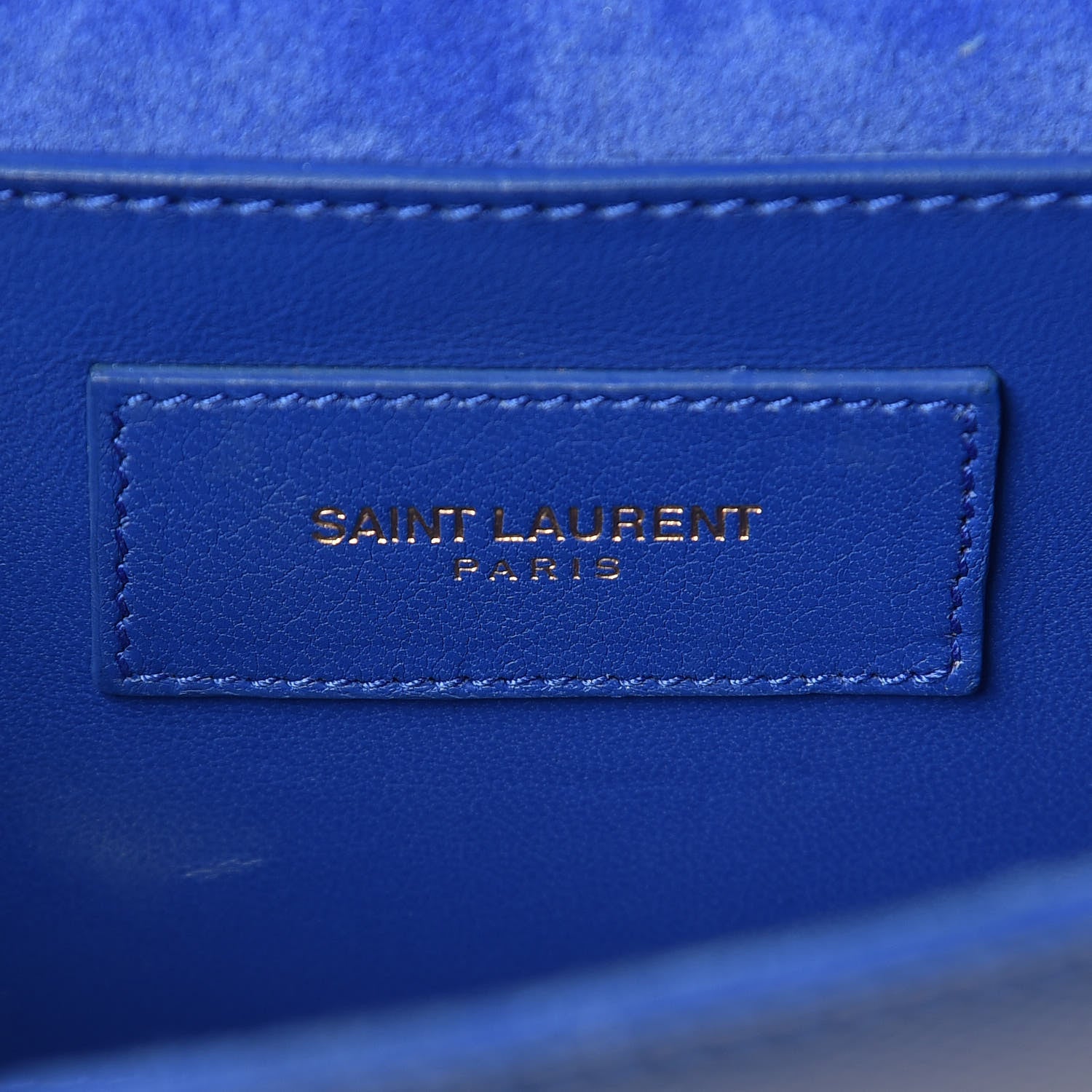 Saint Laurent Patent Grain De Poudre Classic Monogram Cassandre Clutch Blue 8 of 9