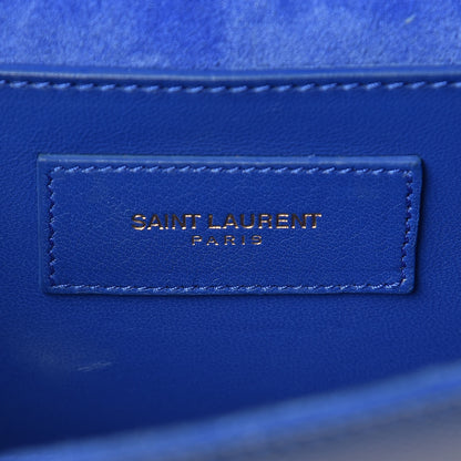 Saint Laurent Patent Grain De Poudre Classic Monogram Cassandre Clutch Blue 8 of 9