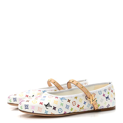 Louis Vuitton LV X TM Monogram Multicolor Romy Flat Ballerinas 38.5 White 4 of 10