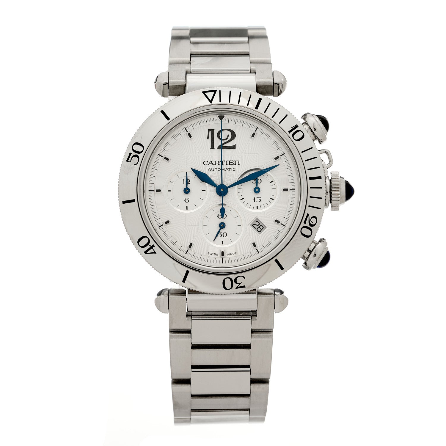 Cartier Stainless Steel 41mm Pasha C Chronograph Automatic Watch 1 of 6