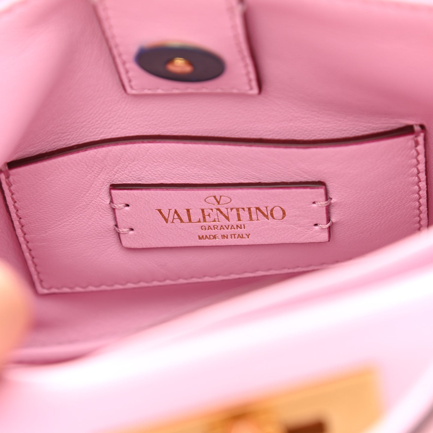 Nappa Mini Roman Stud The Handle Bag Pink Borealis
