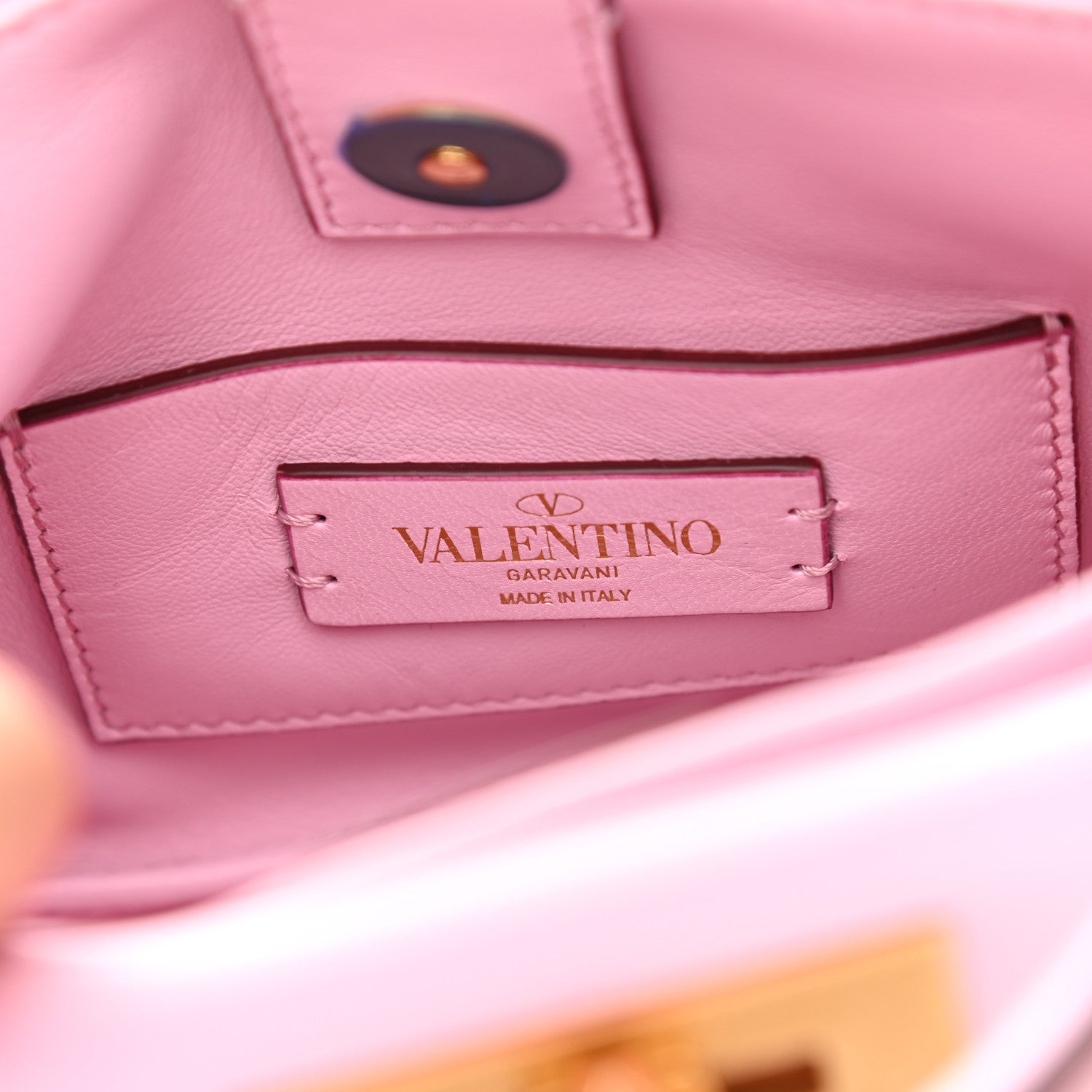 Valentino Garavani Nappa Mini Roman Stud The Handle Bag Pink Borealis 6 of 10
