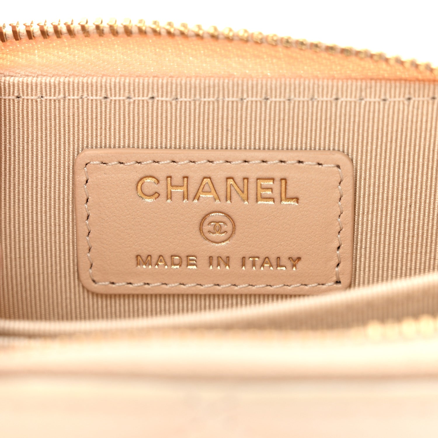 Chanel Iridescent Calfskin Quilted Zip Coin Purse Wallet Beige 6 of 8