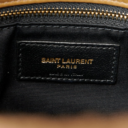Saint Laurent Shearling Quilted Medium Loulou Puffer Monogram Chain Satchel Natural Brown 7 of 11
