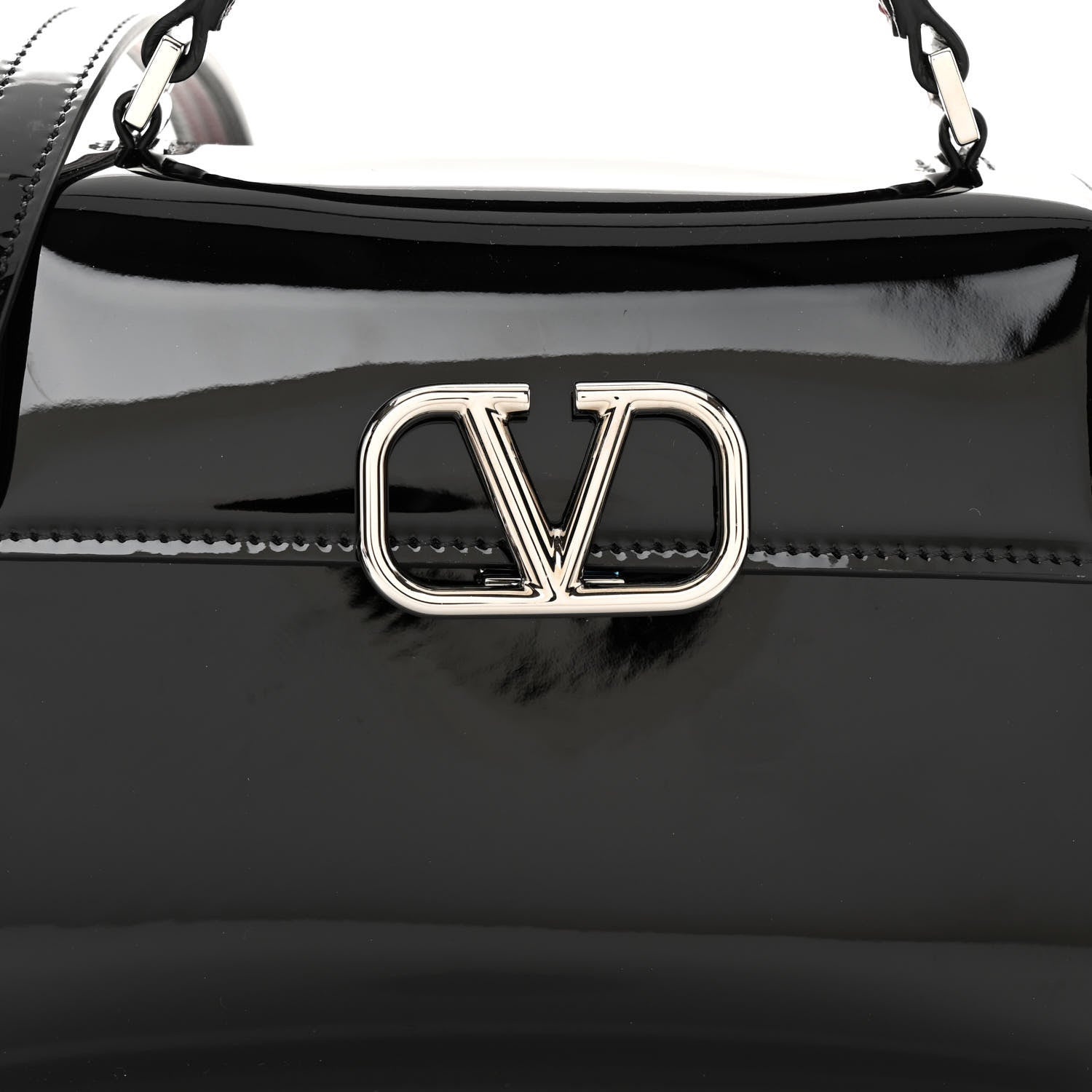 Valentino Garavani Patent Small VSling Top Handle Bag Black 7 of 9