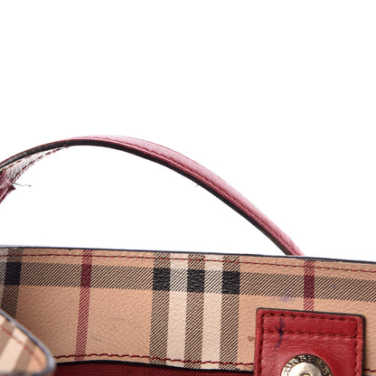 Burberry Haymarket Check Small Canterbury Tote Military Red 14 of 23