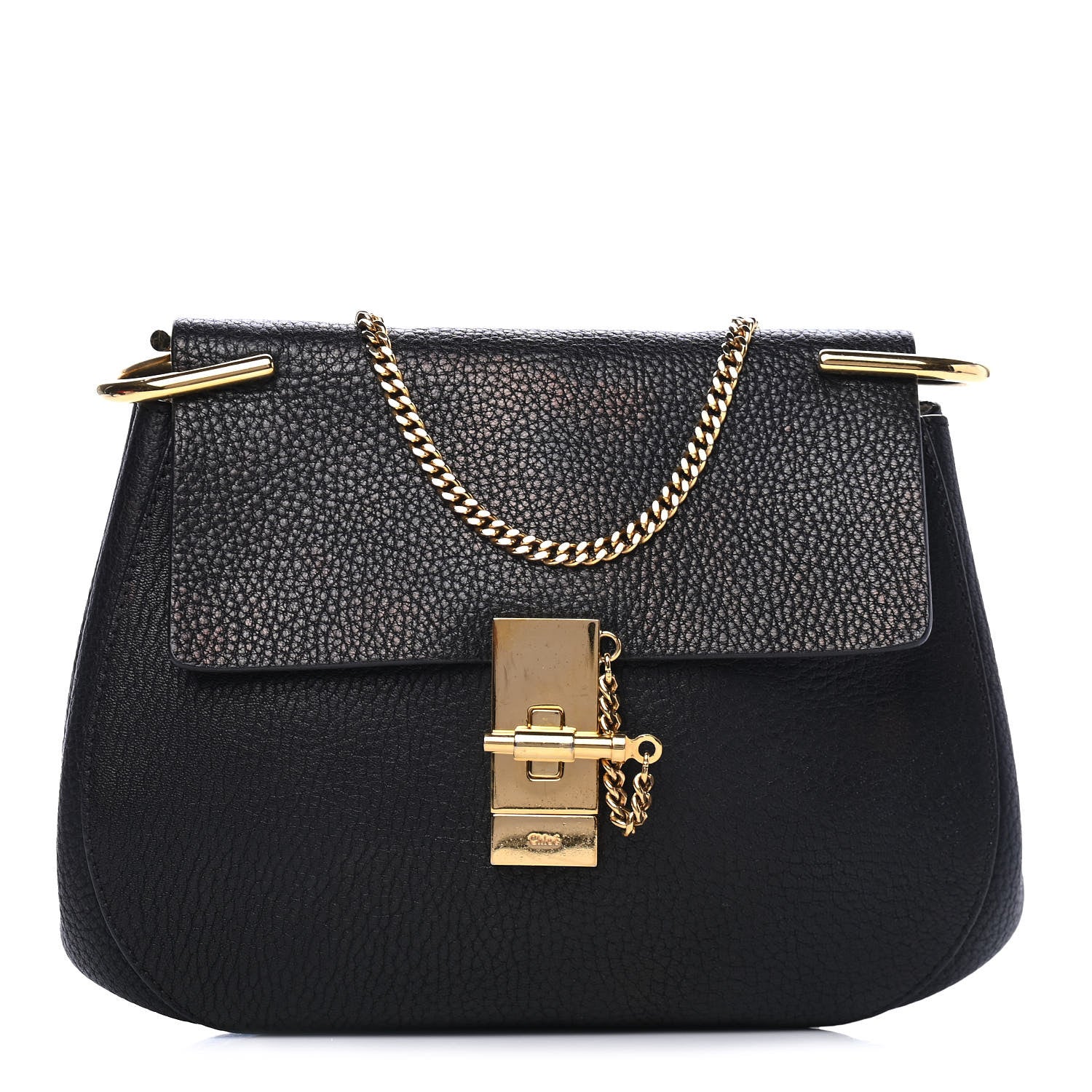 Chloe Grained Lambskin Drew Shoulder Bag Black 1 of 5