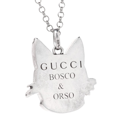 Gucci Sterling Silver Enamel Bosco Pendant Necklace 6 of 7
