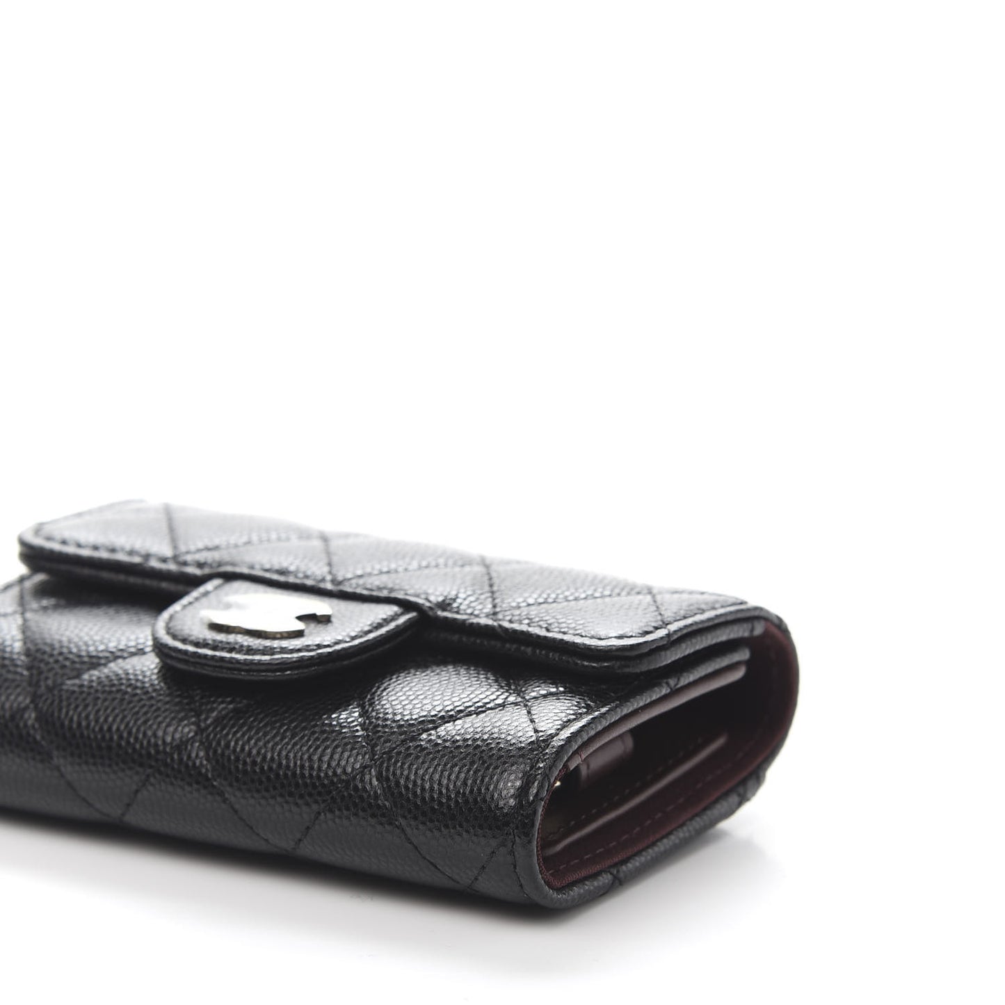 Caviar Quilted Classic 4 Key Holder Wallet Black
