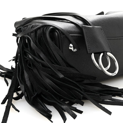 Balenciaga Natural Smooth Madeline Calfskin Fringes Small Rodeo Top Handle Handbag Black 8 of 9