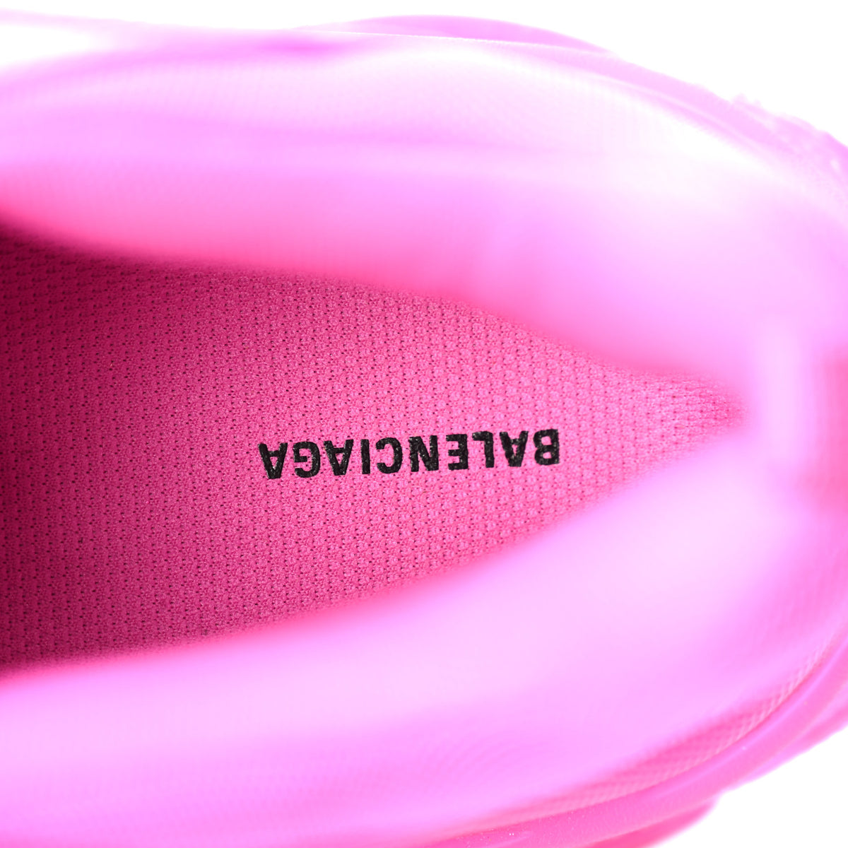 Balenciaga Fabric Mesh Clear Sole Fluo Womens Triple S Sneakers 41 Pink 7 of 9
